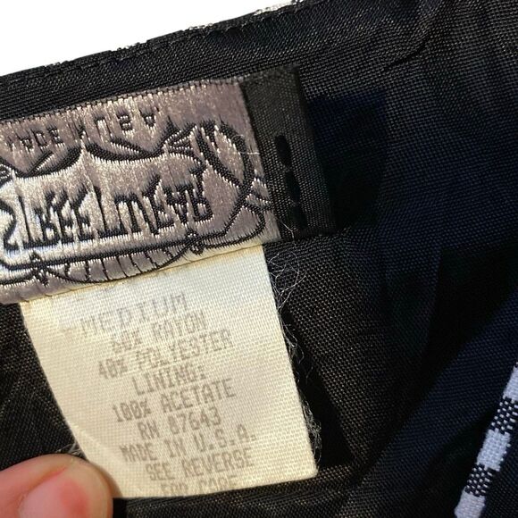 Vintage Streetwear USA Brand black and white gingham pinup crop top halter M - Picture 5 of 6